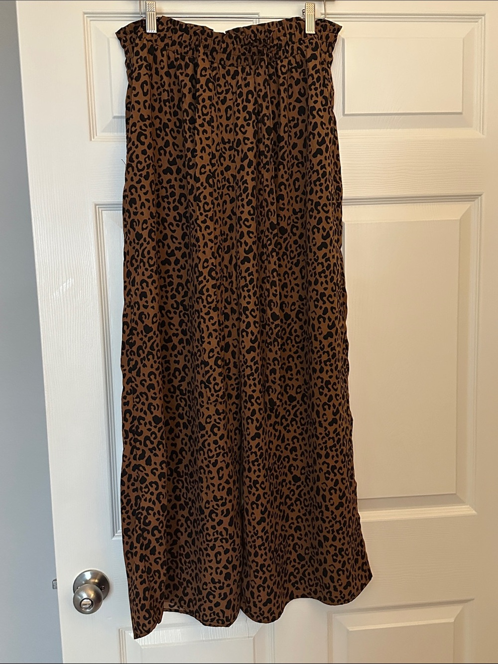 Sienna Sky Brown and Black Leopard Wide Leg Jumpsuit Pants